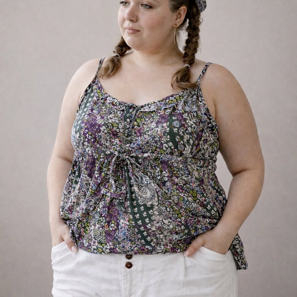 Torrid - Green Liberty London Style Spaghetti Tank - Women Plus 2